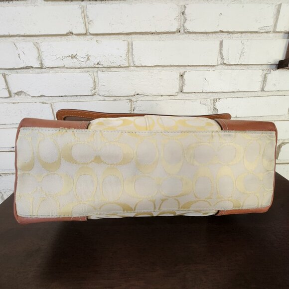 Vintage Rare Coach Signature Yellow Handbag Satchel Purse - Picture 10 of 15